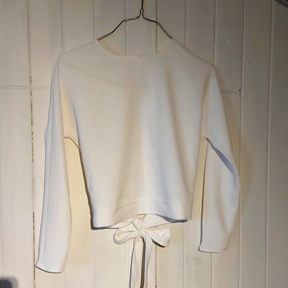 Wilfred Tie Up Backless Blouse NWOT/ White/ Sz XS
